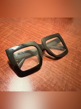Bold Square Black blue light blocker Frame Glasses